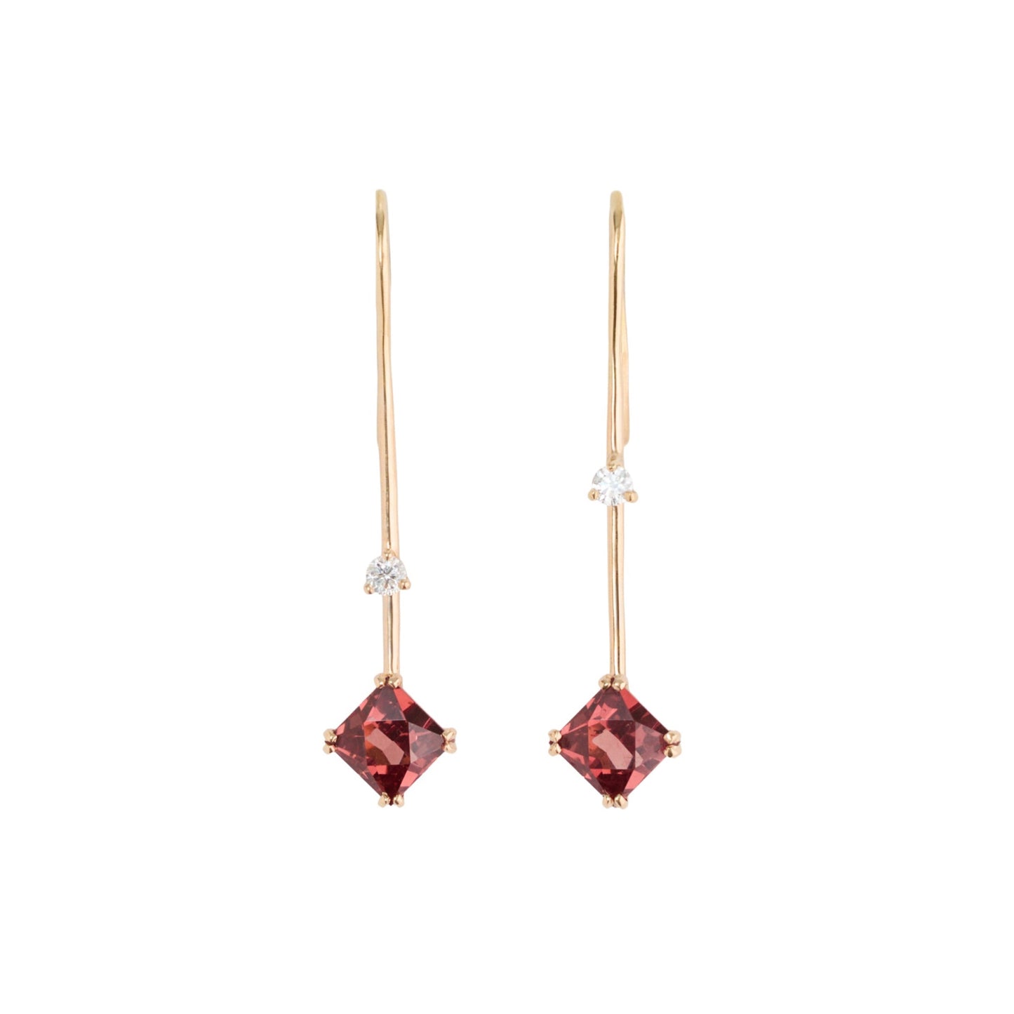 Boucles d'oreilles Taille Française Grenat